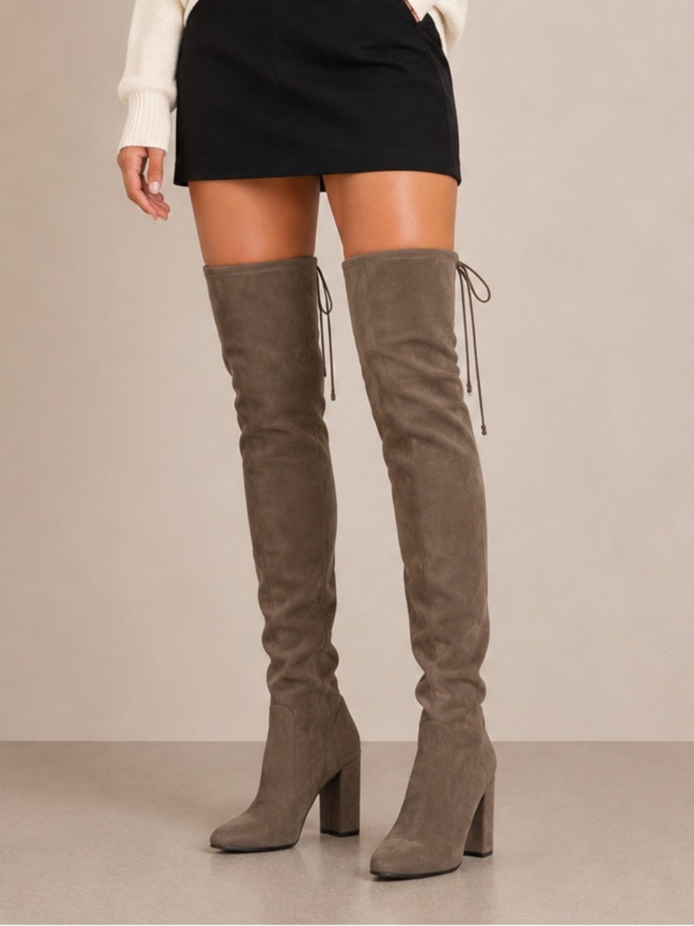 New Stuart Weitzman Hiline Over the Knee Boots Brown Suede Heeled US 8 $798